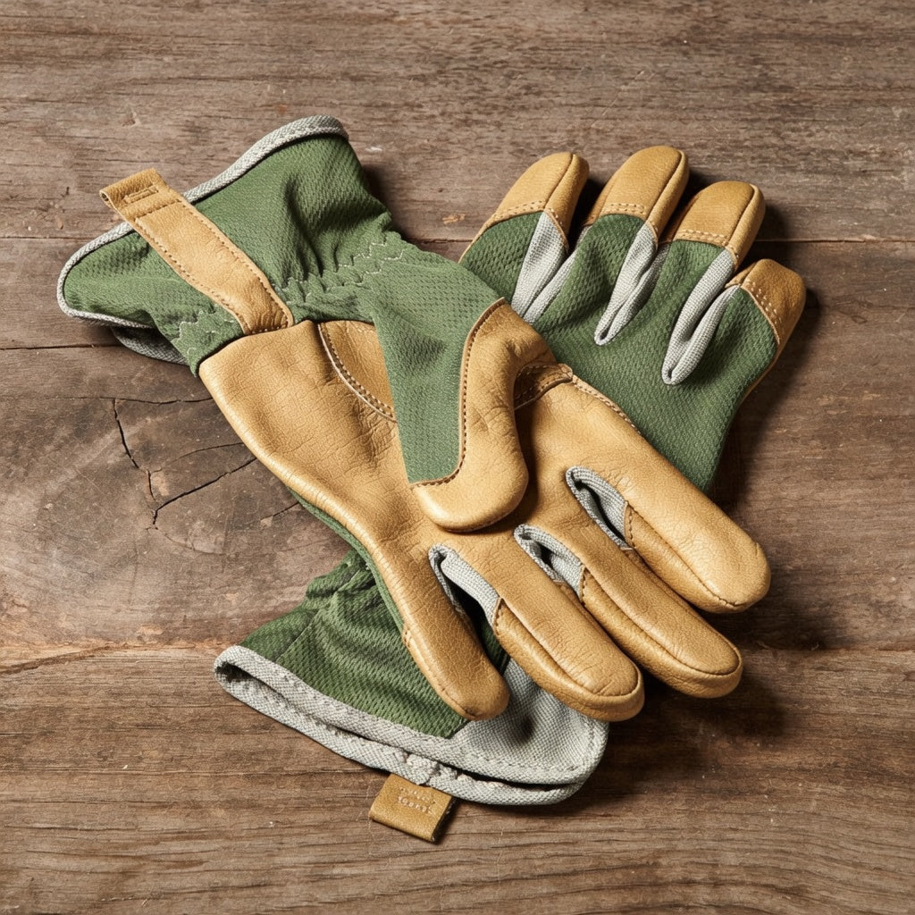 Williams-Sonoma Green Bamboo with Leather Palm Women's Glove
