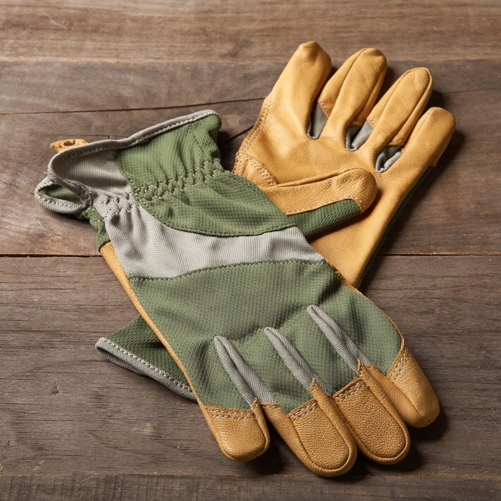 Williams-Sonoma Green Bamboo with Leather Palm Women's Glove