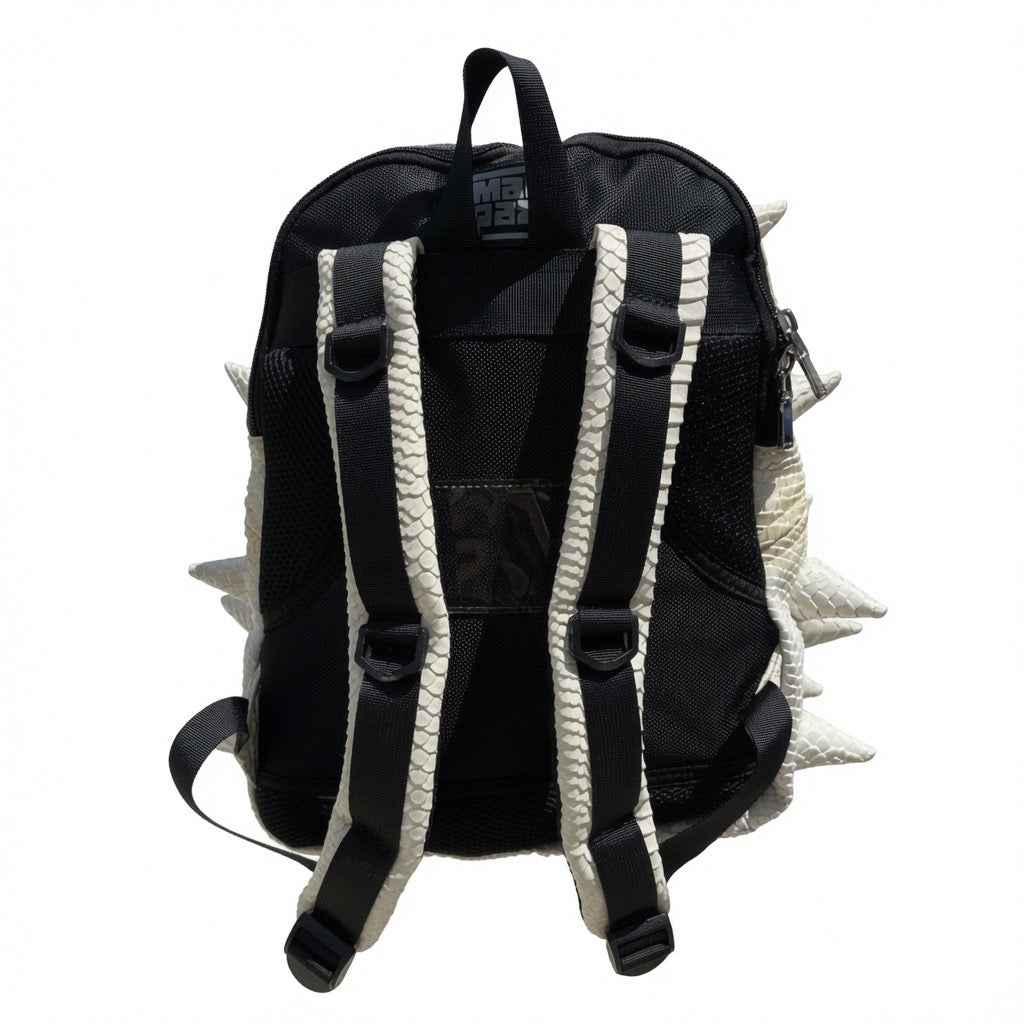 Madpax Spiked White Reptile Skin Backpack - Medium Size