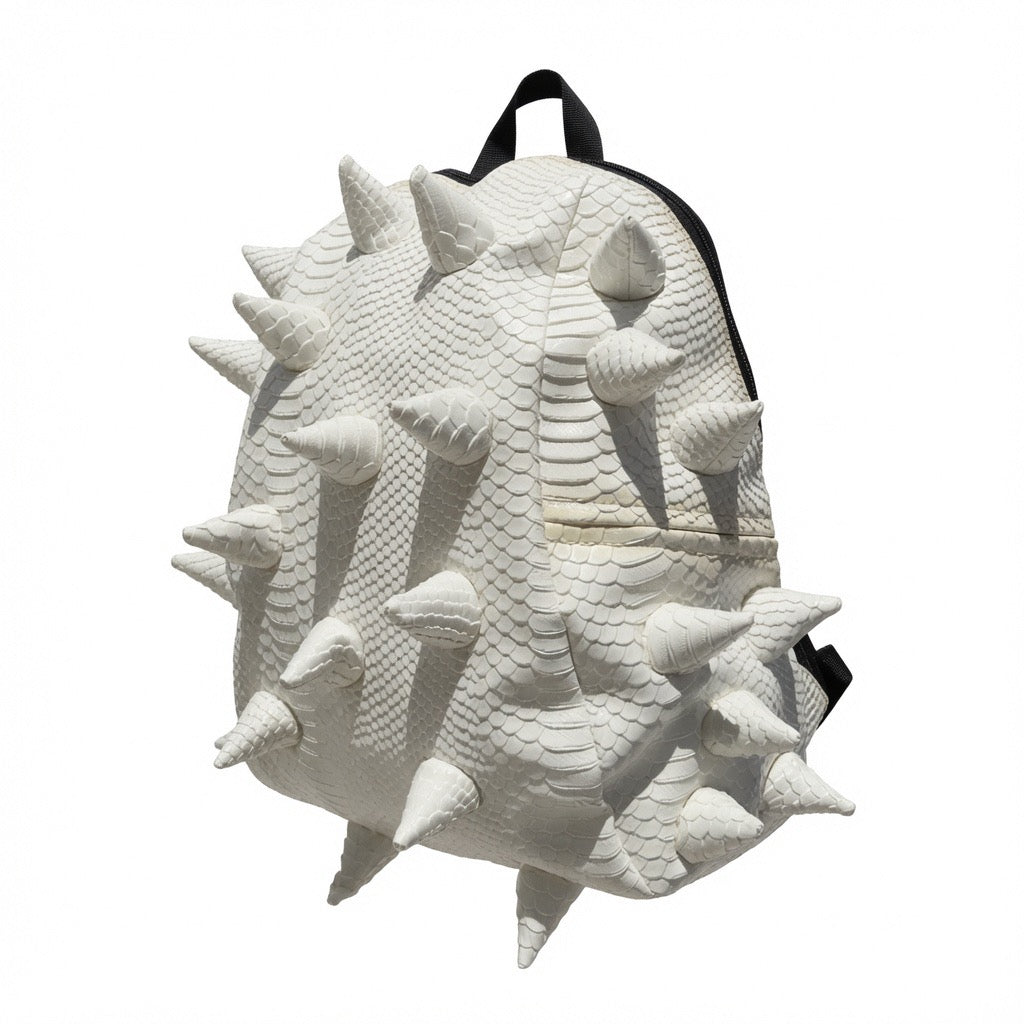 Madpax Spiked White Reptile Skin Backpack - Medium Size
