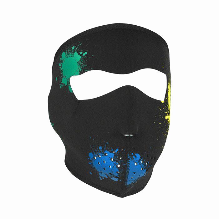 Neoprene All-Season Full Face Mask - Glow Splatter Paint