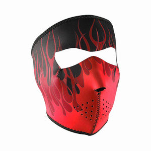 Neoprene All-Season Full Face Mask - Red Flames