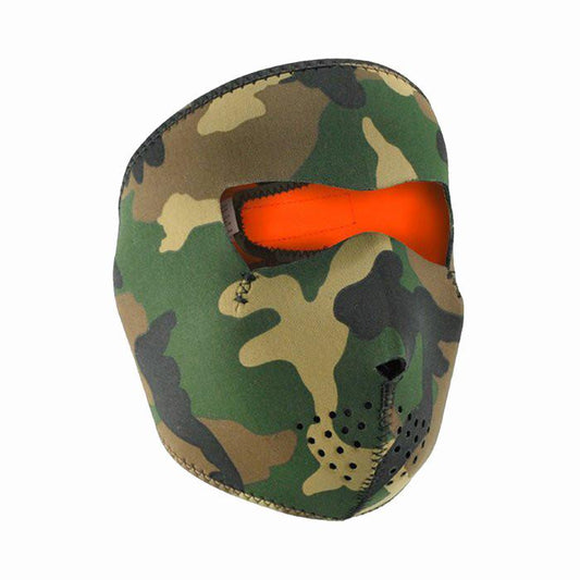 Neoprene All-Season Full Face Mask - Woodland to Orange